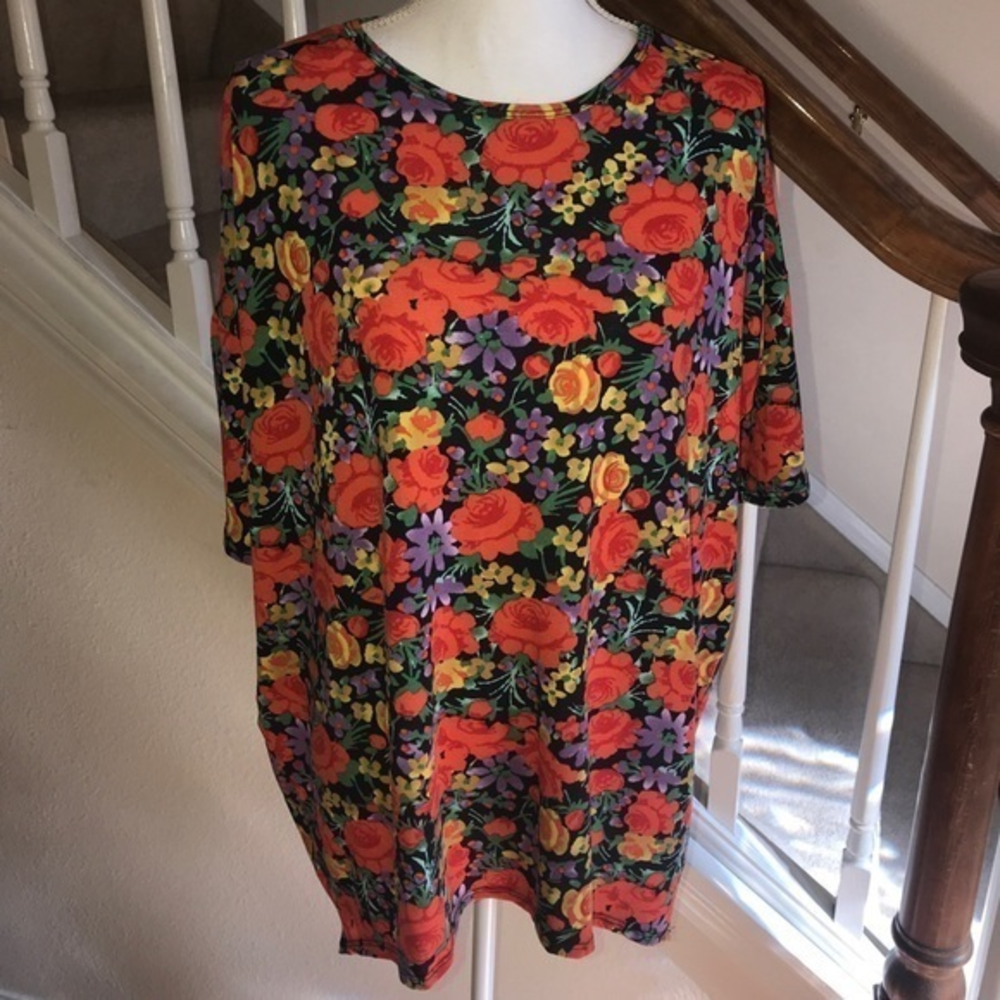 Lularoe Irma bright floral rose size‎ M